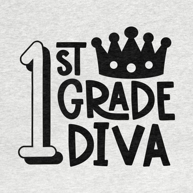 1st Grade Diva Cute Kids Girls School Back to School by ThreadSupreme